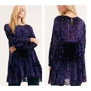 FREE PEOPLE Mirror Mirror Mini Dress Black Combo XS FP-24 Oversized Boxy